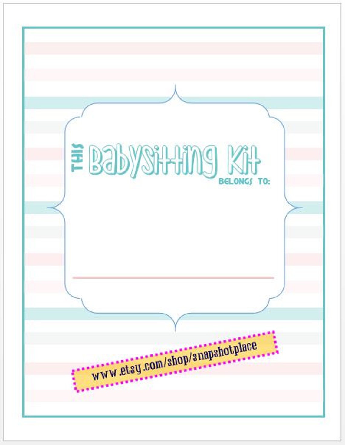 Babysitting Kit Activity Days Activity Be a Prepared - Etsy