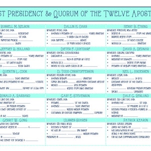 Getting to Know Presidency & Apostles Great General Conference Time Activity PowerPoint and Worksheets Updated 2024 image 5