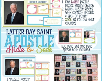 Latter Day Saint Apostle Hide and Seek - (FEB 2026) Learn about LDS Apostles Activity - Primary/Valiant Activity