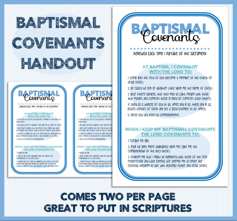 Baptismal Covenants jeoparty and Handout. Paper AND Powerpoint Version