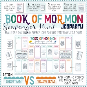 Book Of Mormon Scavenger Hunt Jeoparty Scripture Hero Fun Primary Activity, Come Follow Me, Family Home Evening image 1