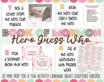 Book Of Mormon Hero Guess Who - Learn about Scripture Heroes - Book of Mormon for Come Follow Me, Primary Activity, Family Home Evening