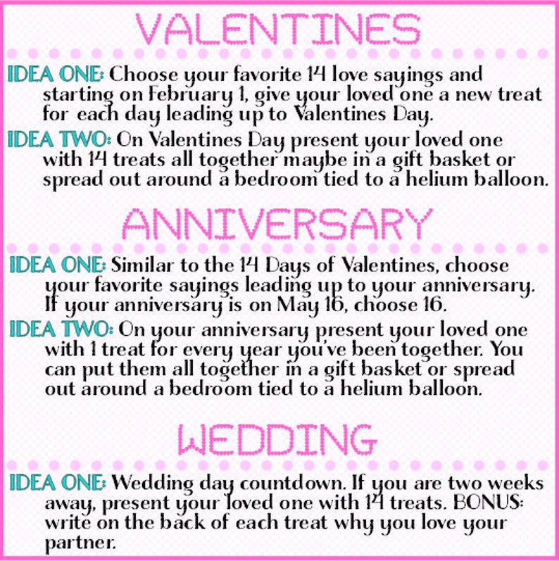 Süße Liebessprüche Liebessprüche, die zu Süßigkeiten passen Valentinstagsgeschenke, Geschenkidee zum Jahrestag, Countdown zur Hochzeit etc. Digitaler Download Bild 5