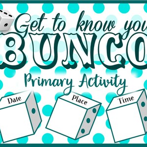 Get To Know You Bunco Social Primary Development Activity image 5