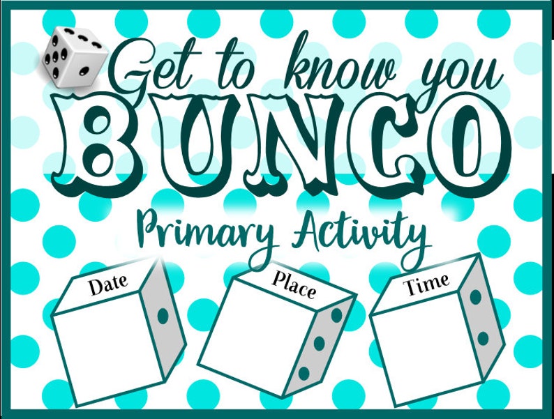 Get To Know You Bunco Social Primary Development Activity image 5