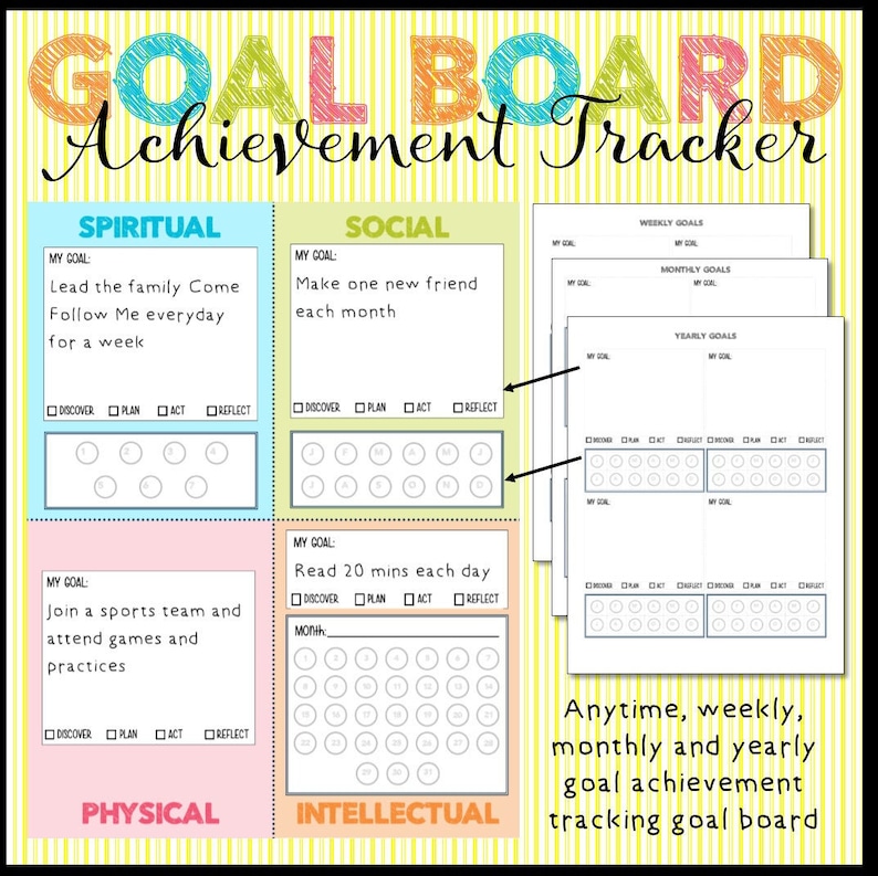 Goal Board Achievement Tracker Etsy