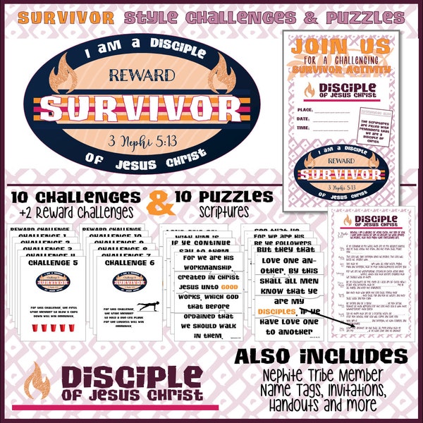 DISCIPLE of Christ SURVIVOR Style Activity - Latter Day Saint 2024 Youth Theme  - I am a DISCIPLE of Christ