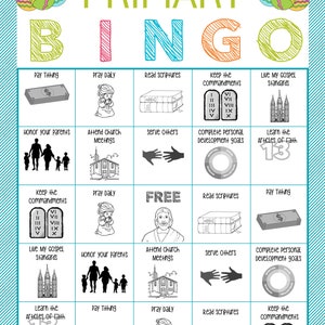 Primary Bingo Game Holiday Themed Primary Activity, Family Home Evening, Sunday School. image 4