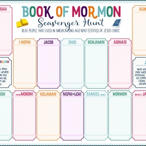 Book Of Mormon Scavenger Hunt Jeoparty Scripture Hero Fun Primary Activity, Come Follow Me, Family Home Evening image 9