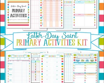 Primary Activities and Goals Kit - Instant Download - with Planning Meeting and Personal Development Handouts. Latter Day Saint Primary