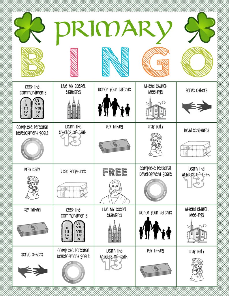 Primary Bingo Game Holiday Themed Primary Activity, Family Home Evening, Sunday School. image 5