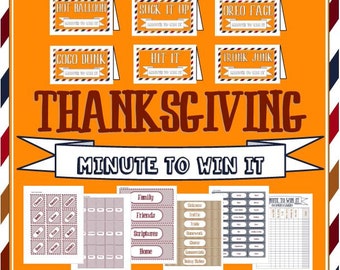 ThanksGiving Minute To Win It - Family or Group Game - kid friendly and fun!