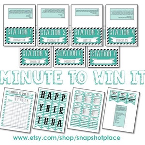 Minute to Win It - Instant Download - Family Game, Group Game, Activity Days, Family Home Evening