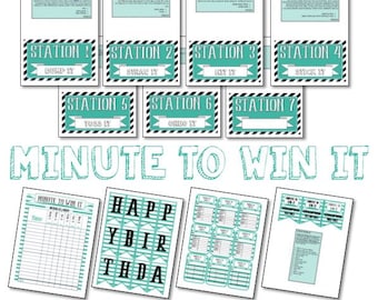 Minute to Win It - Instant Download - Family Game, Group Game, Activity Days, Family Home Evening