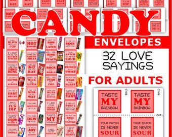 Candy Love Sayings - Risqued! Adult Candy Sayings - Adult Valentines, Celebrate Anniversary, Valentines, Special Occasion Thoughtful Gift