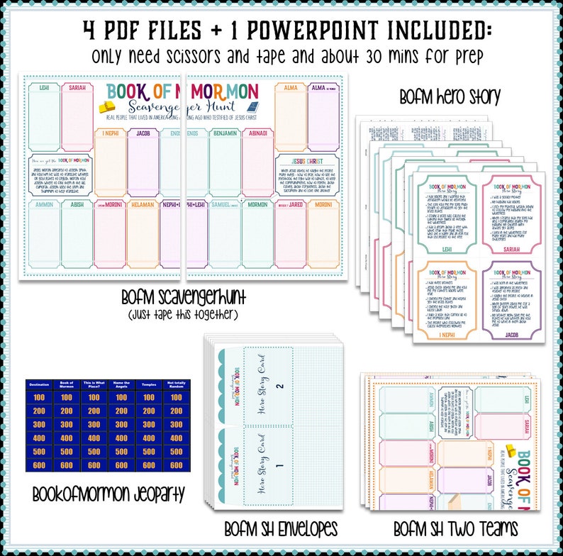Book Of Mormon Scavenger Hunt Jeoparty Scripture Hero Fun Primary Activity, Come Follow Me, Family Home Evening image 6