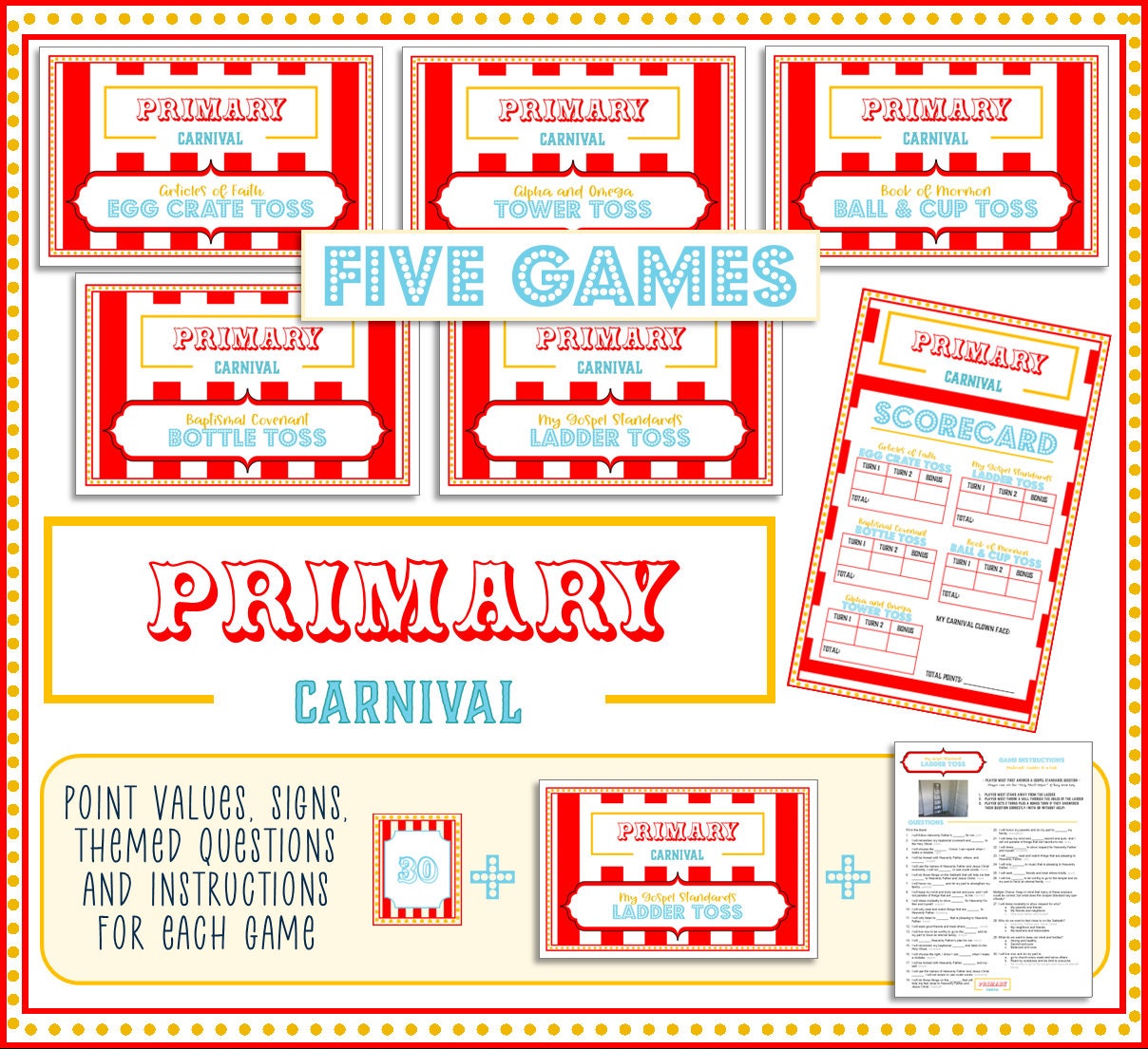Primary Carnival - Latter Day Saint Primary Activity - Games and Gospel Learning