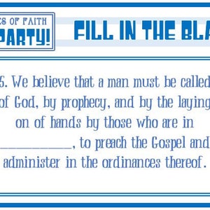 The Articles of Faith Jeoparty and Handout. Paper AND PowerPoint Version Included Latter Day Saint Activity Days, FHE, Youth Activity image 7