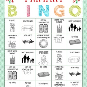 Primary Bingo Game Holiday Themed Primary Activity, Family Home Evening, Sunday School. image 7