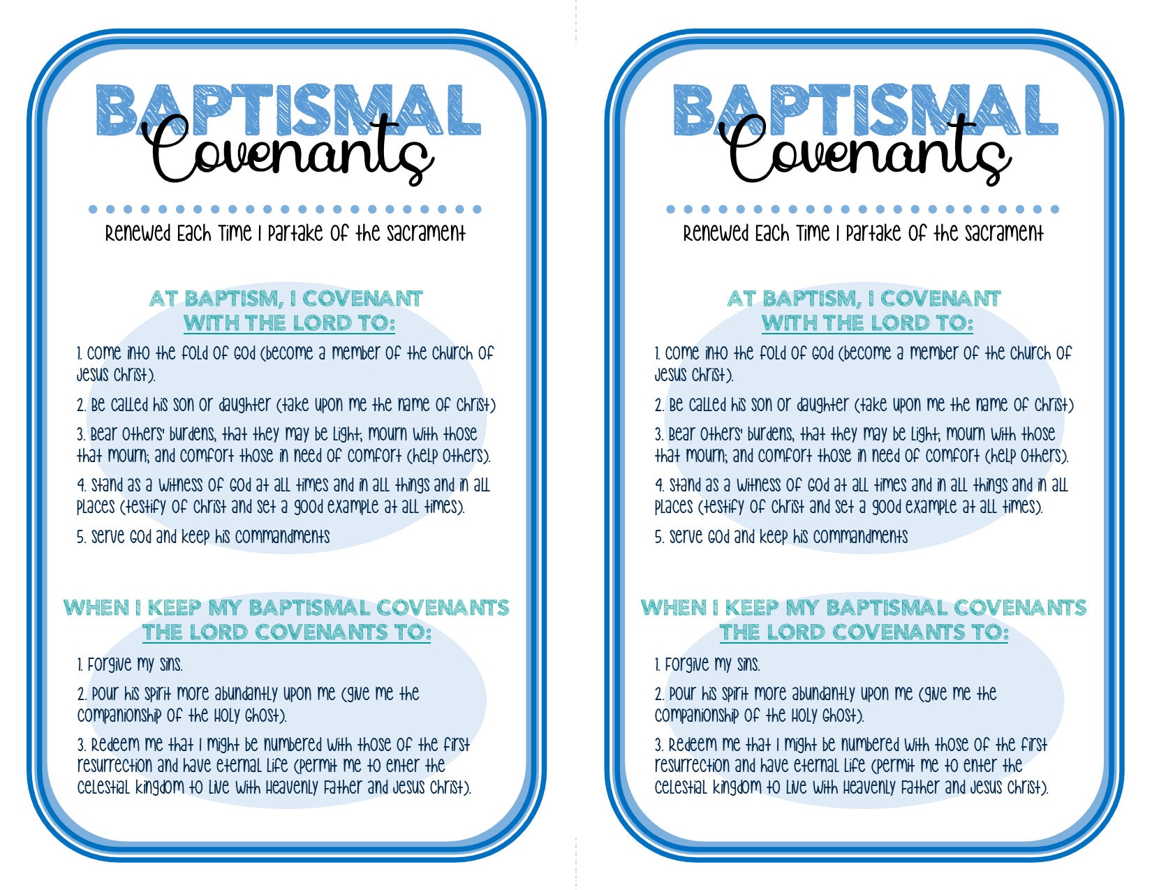 Baptismal Covenants jeoparty and Handout. Paper AND Powerpoint Version ...