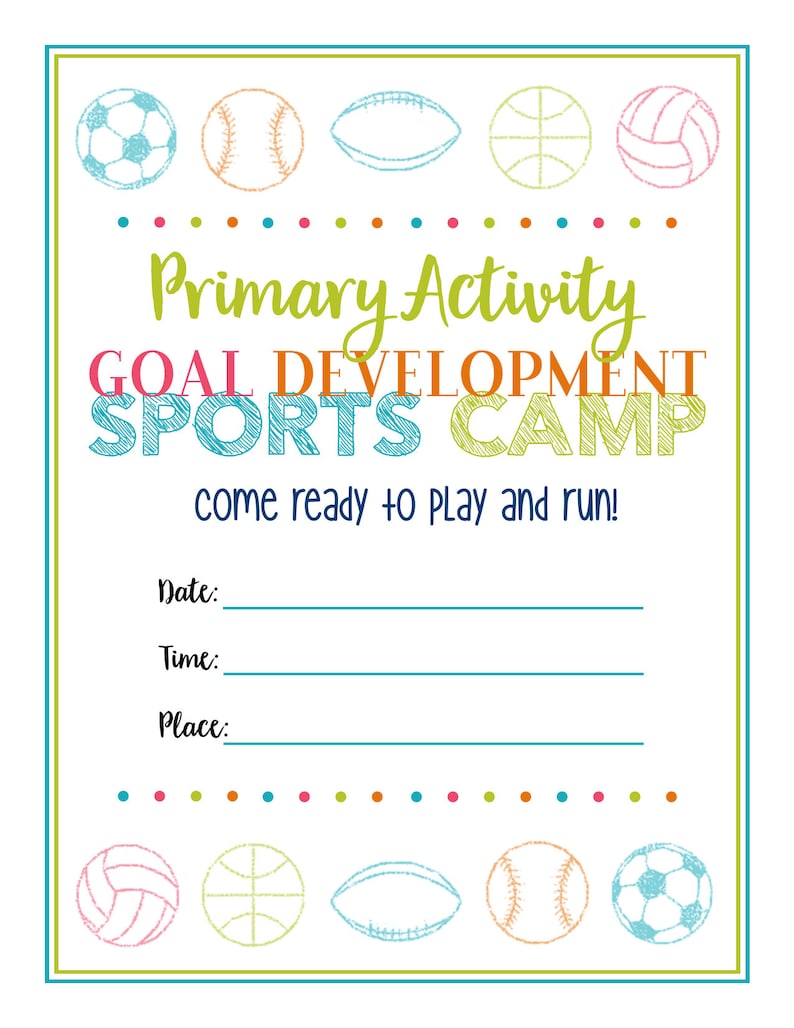 Primary Goals Activity Goal Development Sports Camp Latter Day Saint Primary Program Activity Days and Family Home Evening image 5