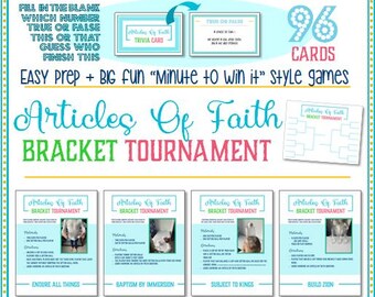 Articles Of Faith Bracket Tournament: Minute To Win It Games + Articles of Faith Trivia