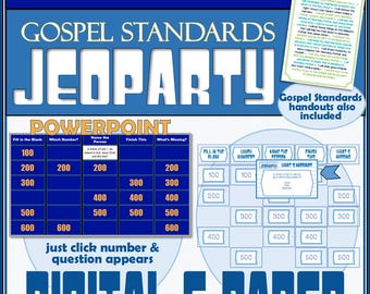 Gospel Standards Jeoparty Game: LDS Activity Days, FHE (Paper & PowerPoint)