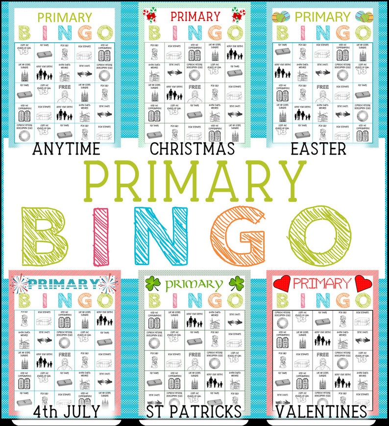 Primary Bingo Game Holiday Themed Primary Activity, Family Home Evening, Sunday School. image 1