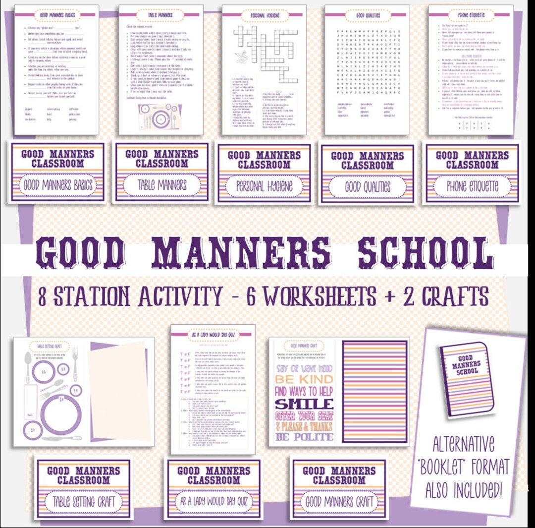 good-manners-school-group-activity-or-booklet-instant-download-etsy for Free Printable Good Manners Worksheets Pdf Good Manners School - Group Activity OR Booklet - Instant Download - Etsy for Free Printable Good Manners Worksheets Pdf