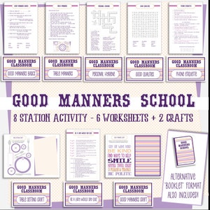 Good Manners School - Group Activity OR Booklet - Instant Download