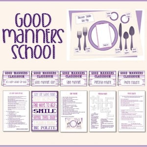 Good Manners School Instant Download image 1