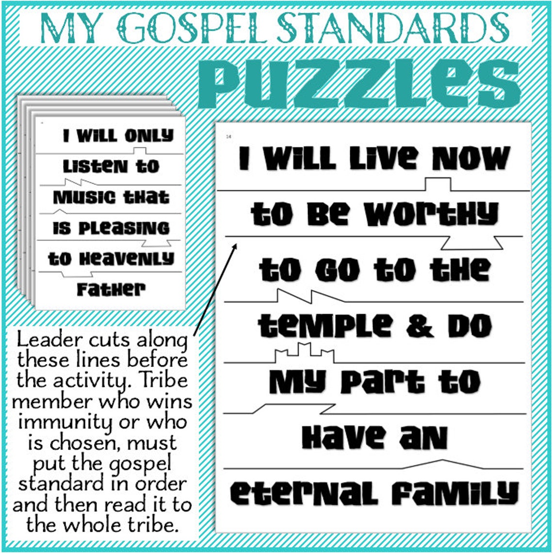 Gospel Standards SURVIVOR Primary Activity Easy Prep - Etsy