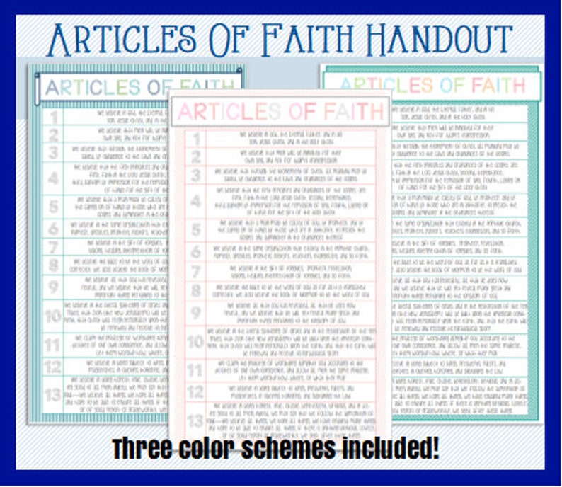 The Articles of Faith Jeoparty and Handout. Paper AND PowerPoint Version Included Latter Day Saint Activity Days, FHE, Youth Activity image 4