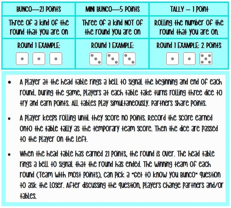 Get To Know You Bunco Social Primary Development Activity image 4