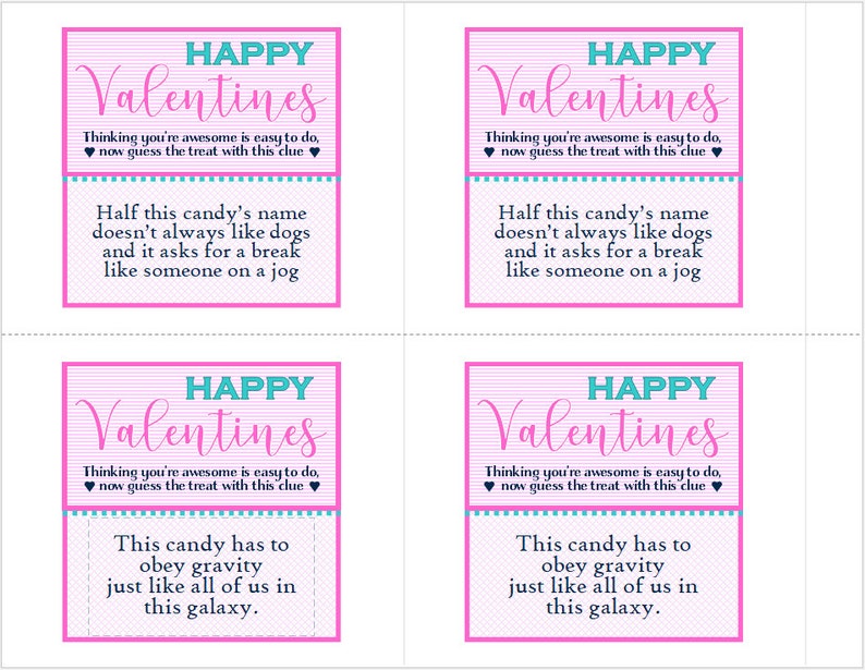 Valentines Printables Guessing Valentines Guess the candy Happy Valentines DIY Valentines image 7