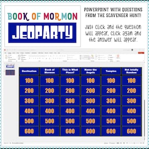 Book Of Mormon Scavenger Hunt Jeoparty Scripture Hero Fun Primary Activity, Come Follow Me, Family Home Evening image 8