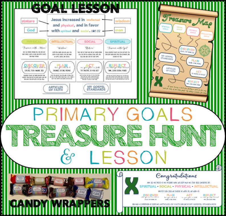 Treasure Hunt and Lesson for Primary Goals Latter Day Saint New Program Instant Download image 1