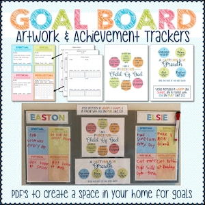 Primary Goal Board Artwork and Achievement Trackers - Latter Day Saint Goal Development