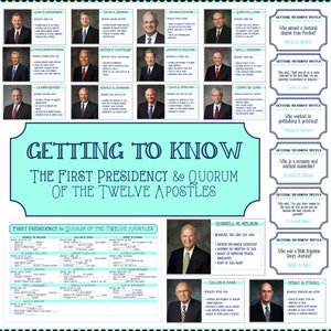 Getting to Know Presidency & Apostles Great General Conference Time Activity PowerPoint and Worksheets Updated 2024 image 1