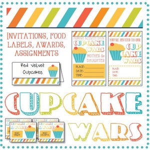 CupCake Wars - Printable for invitations, food labels, awards and assignments