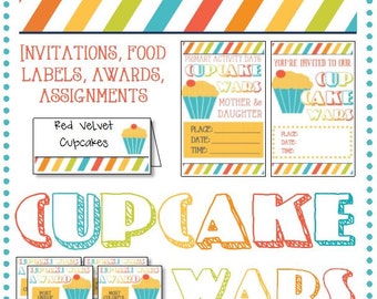 CupCake Wars - Printable for invitations, food labels, awards and assignments