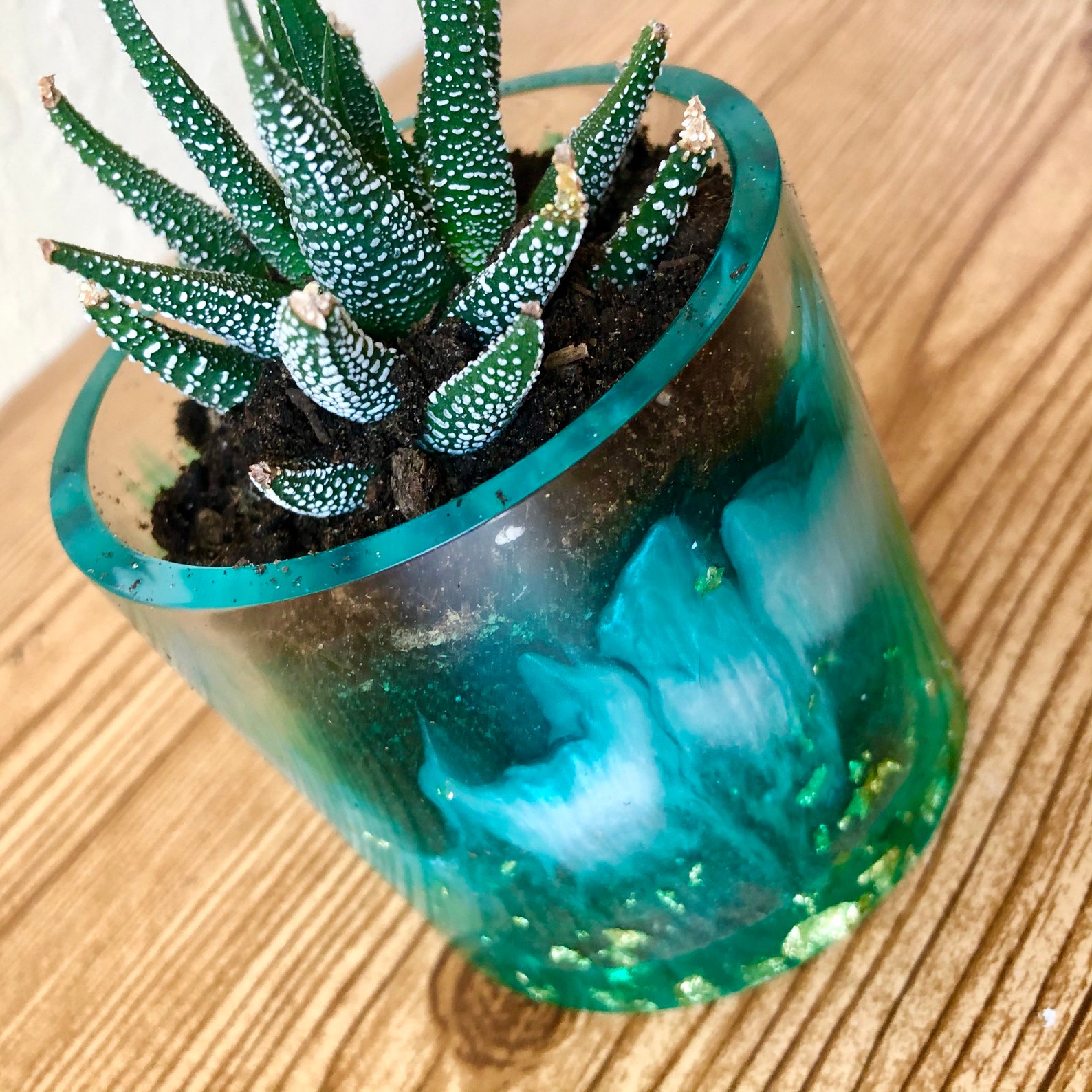 Resin Planter Succulent Vase Cup Home Decor Green Etsy UK