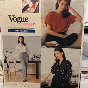 Vogue 2237 Vogue Carreira por Portfólio Perry Ellis Tamanho 12-14-16 Raro! Ops! Sem cortes! Dobras de fábrica!