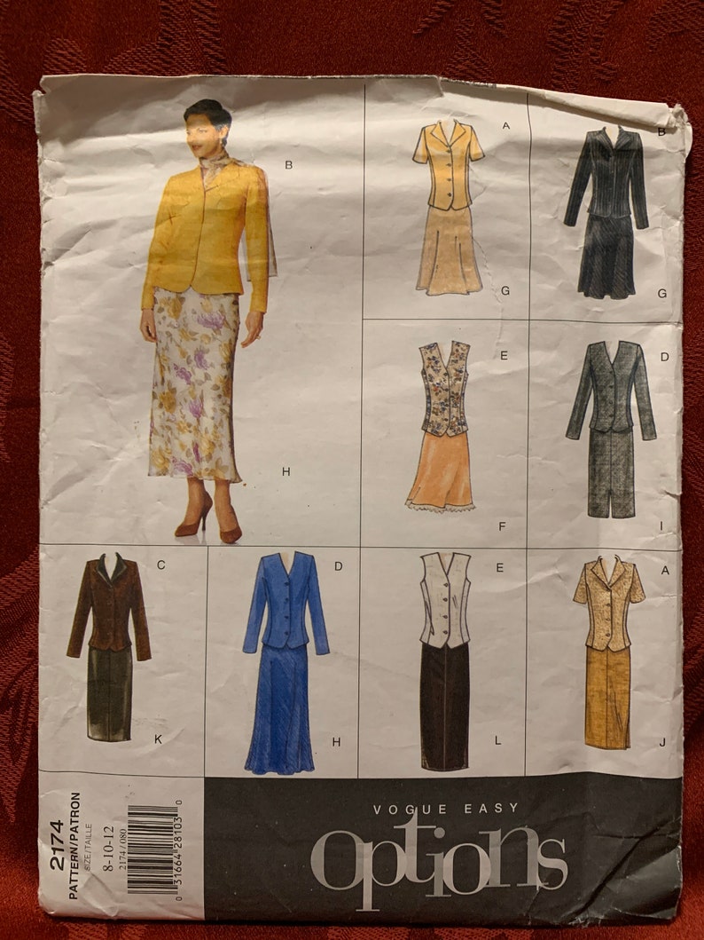 Uncut Factory Folds! Vogue 2174 Vogue Easy Options Size 8-12 OOP