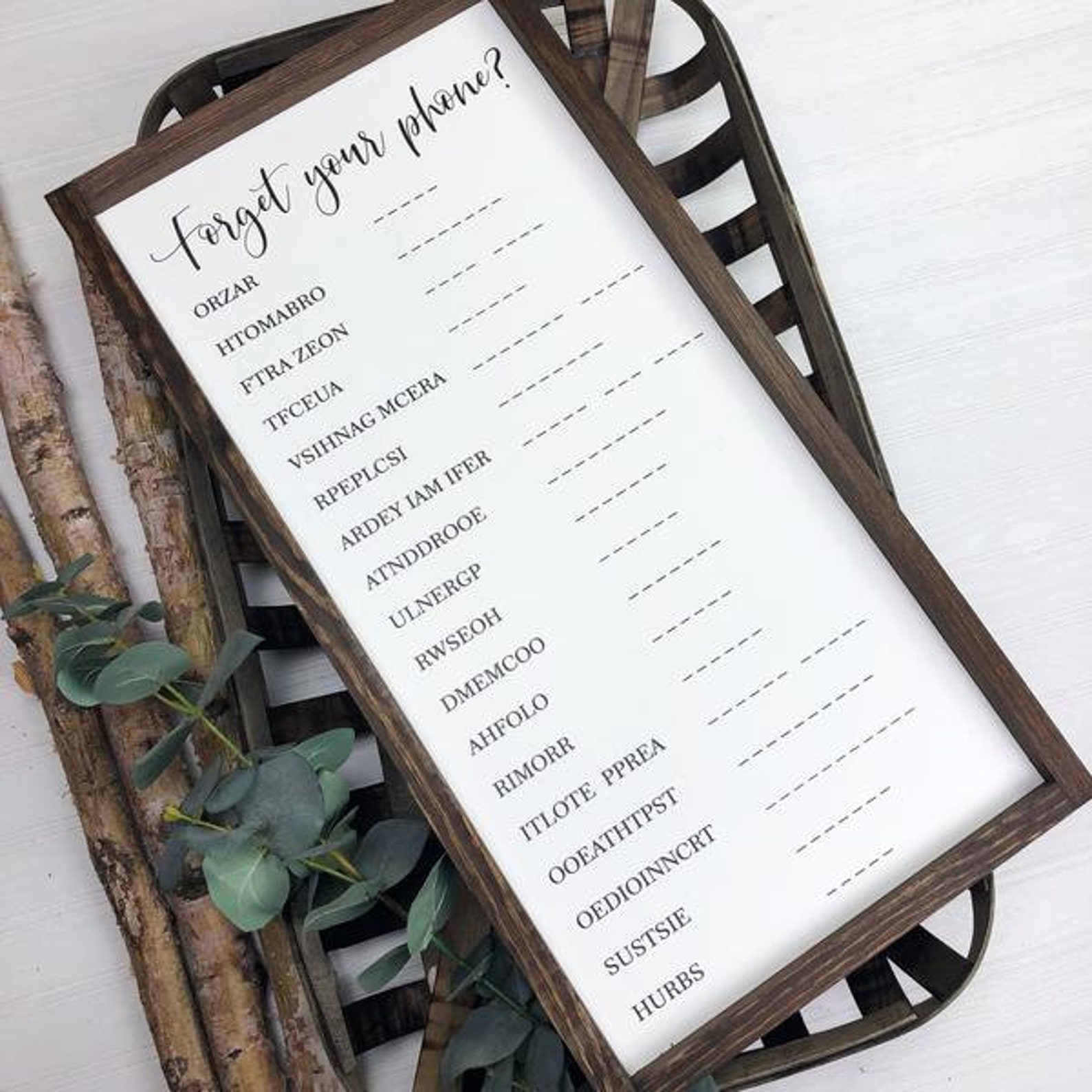 12x24 Bathroom Word Scramble Framed Sign Bathroom Decor Etsy