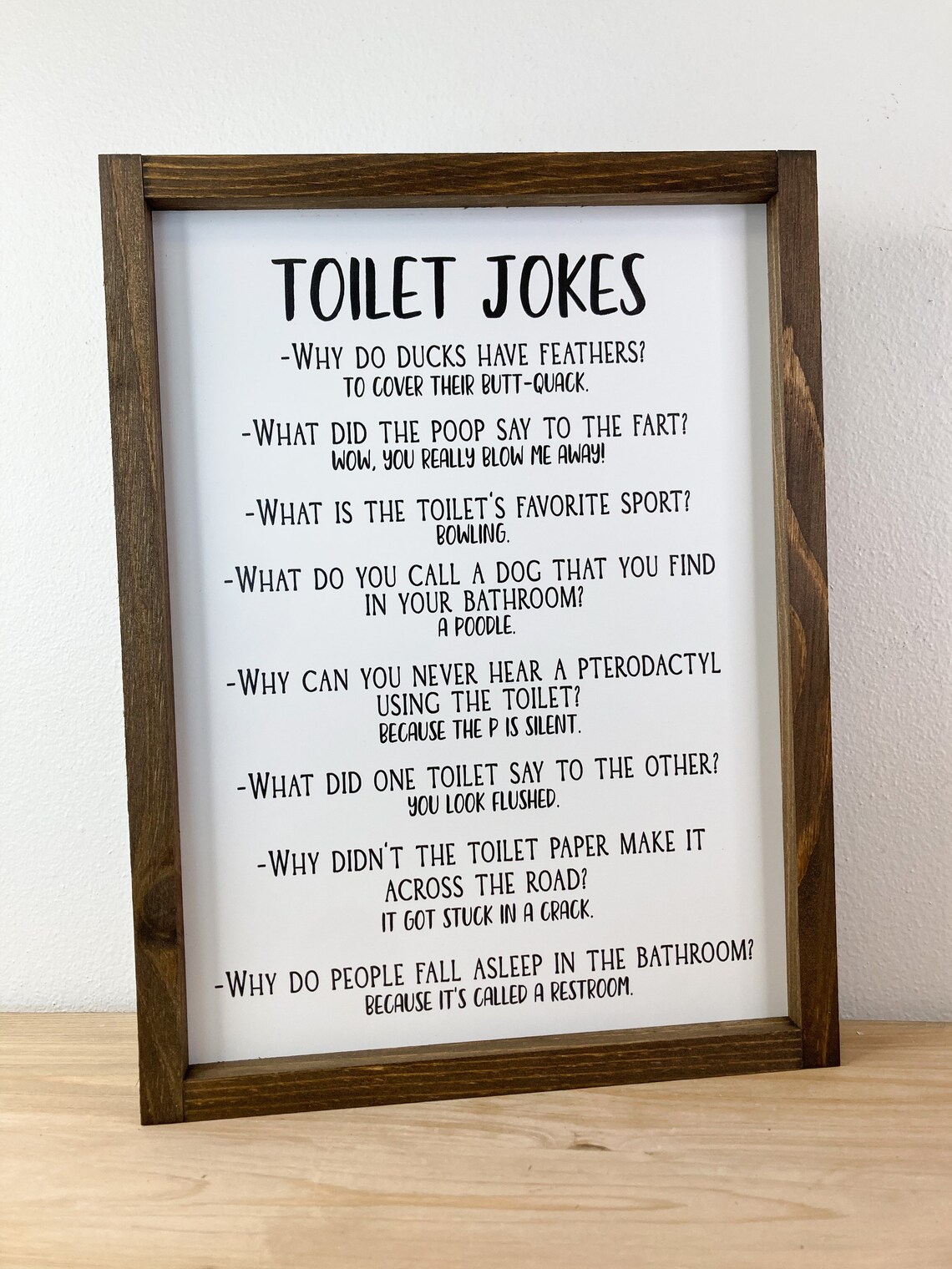 13x16 Toilet Jokes Framed Sign Funny Sign Bathroom Etsy