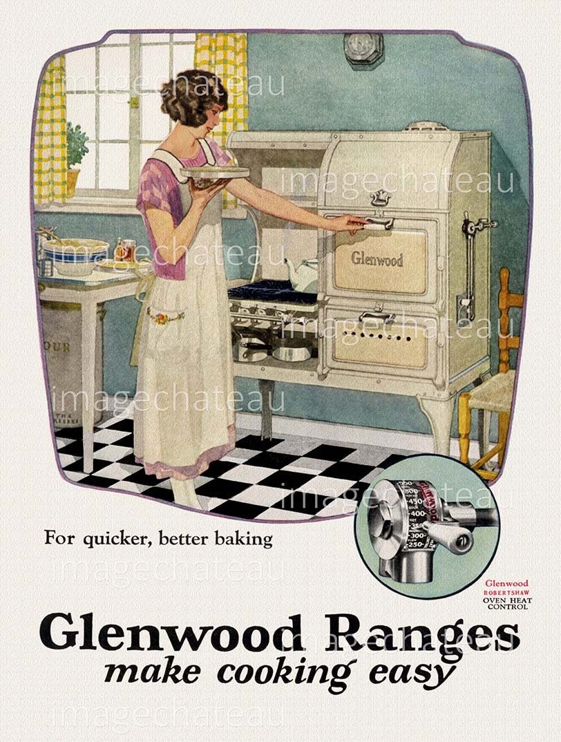 Kitchen Stove NEW GICLEE Art Print GLENWOOD Oven Pretty Cook Etsy