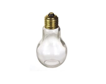 Light Bulb Glass Novelty Jar with Gold Lid 4 1/4" 110 ml Graduation gift idea