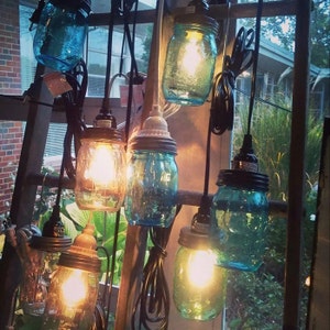 Hanging Mason Jar Pendant Light Kit 11&#39; cord Small Mouth Mason Jar Lid Mother&#39;s Day Gift US Made Mason Jar NOT included