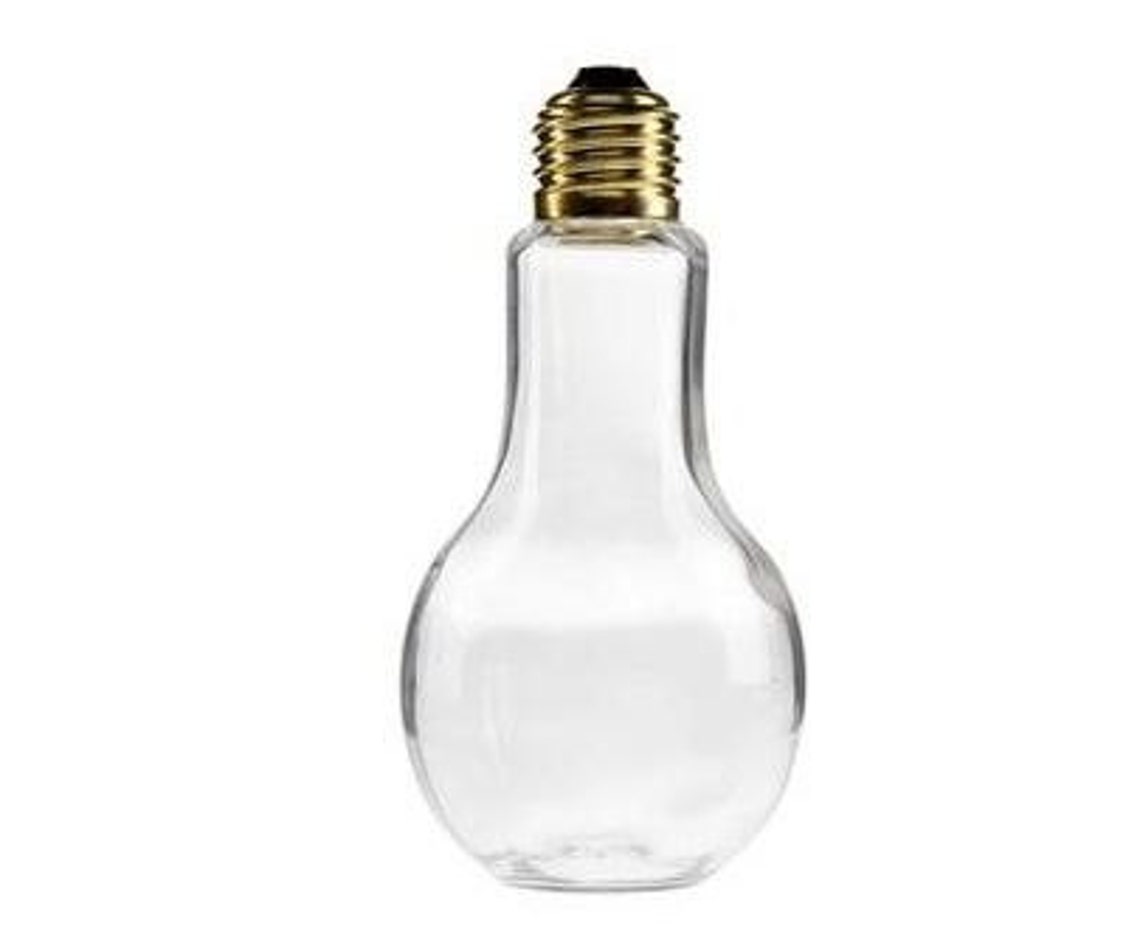 Light Bulb Glass Novelty Jar With Gold Lid 5 5/8 225 Ml Etsy